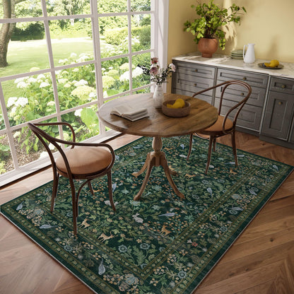 Washable Area Rugs for Living Room: 5x7 Rug Stain Resistant Non Slip Low Pile Lightweight Soft Carpets Rugs for Bedroom Kitchen Dining Room Nursery Kids Room Farmhouse Home Office Indoor