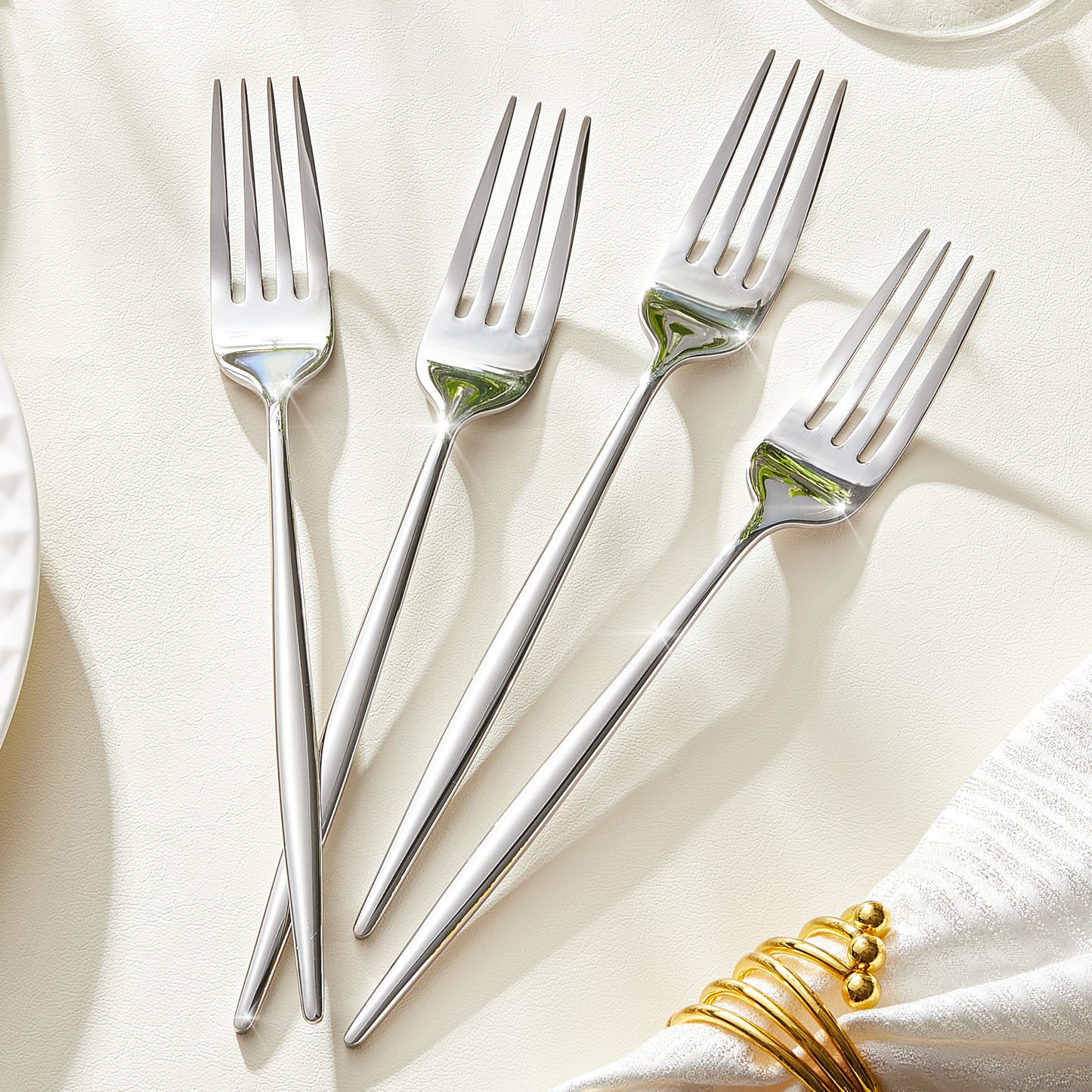 KINGSTONE 24-Piece Dinner Forks Set (8.5"), Food Grade 18/10 Stainless Steel Forks Silverware, Metal Salad Fork for Home and Kitchen, Weddings, Party, Restaurant, Mirror Polished & Dishwasher Safe