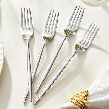 KINGSTONE 24-Piece Dinner Forks Set (8.5"), Food Grade 18/10 Stainless Steel Forks Silverware, Metal Salad Fork for Home and Kitchen, Weddings, Party, Restaurant, Mirror Polished & Dishwasher Safe