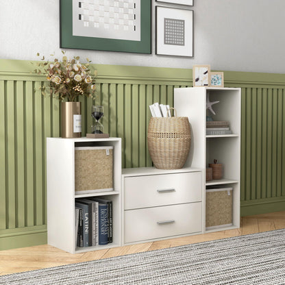 Homes: Inside + Out Apexa 2-Drawer Wooden Stackable Storage Drawers, Small Food Pantry Cabinet, Cajonera De Madera, Underbed Drawer Dorm Teen Room Decor & Bedroom, Home Office, Kitchen, White