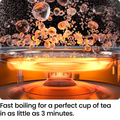 Chefman 1.8L Electric Glass Kettle, 1500W, Auto Shut Off, Boil-Dry Protection, BPA Free, Easy-Clean Lid