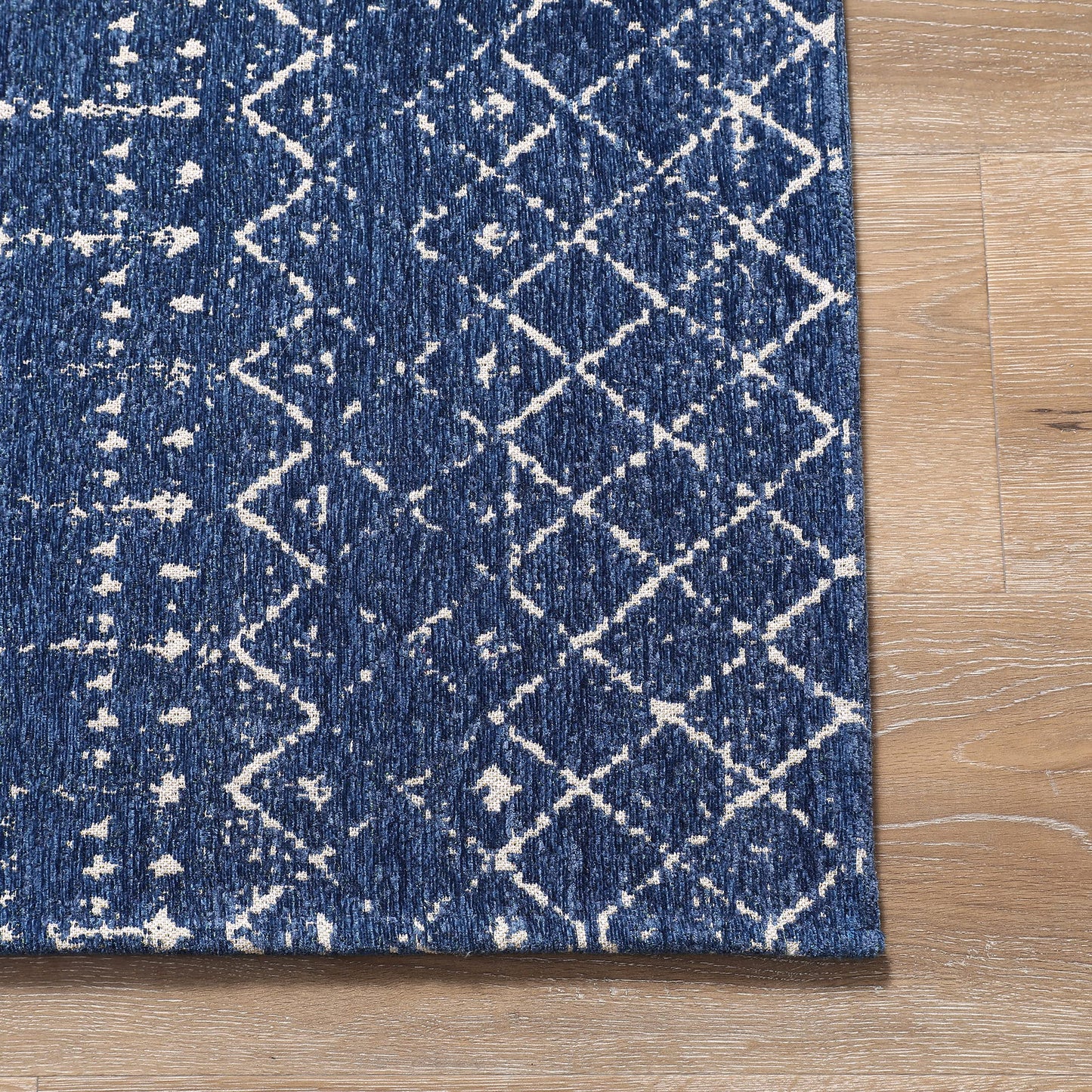 Moroccan Runner Kitchen Non Slip Vintage Hallway Rug, Washable Small Kitchen Area Rug Laundry Room Carpet for Entryway Bedroom Bathroom (2.3'x8.9', Dark Blue)